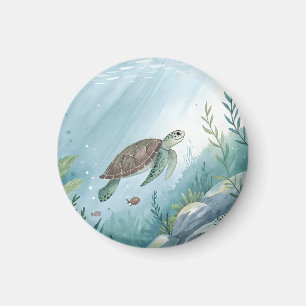 Unterwasserwelt mit Schildkröte Magnet