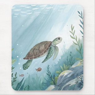 Unterwasserwelt mit Schildkröte Mousepad