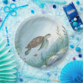 Unterwasserwelt mit Schildkröte Pappteller (Party)