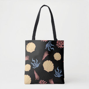 Unterwasserwelt nahtloses Muster im Vintage-Stil. Tasche