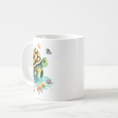 Unterwasserwelt - Schildkröte und lebendige Fischg Kaffeetasse (Vorderseite Links)