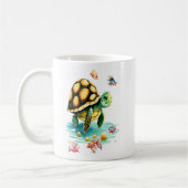 Unterwasserwelt - Schildkröte und lebendige Fischg Kaffeetasse (Links)