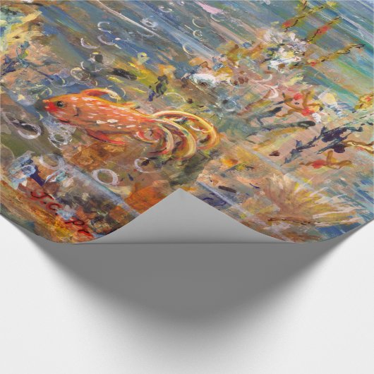 Unterwasserwelttropische Fisch-Aquarium-Malerei Geschenkpapier (Ecke)