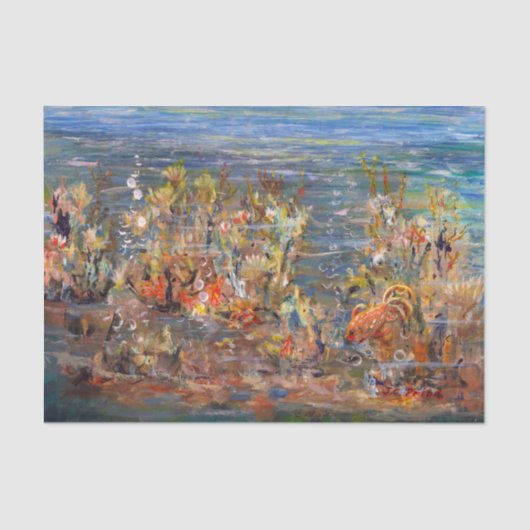 Unterwasserwelttropische Fisch-Aquarium-Malerei Seidenpapier (Vorderseite)