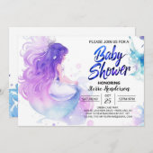 Unterwasserwunder: Meerjungfrau-Babydusche Einladung (Vorne/Hinten)