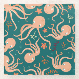 Unterwasserwunder: Octopus Starfish Dance Glasuntersetzer
