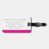 unterwegs pour l'avententgirls rosa Gepäckanhänger (Rückseite horizontal)