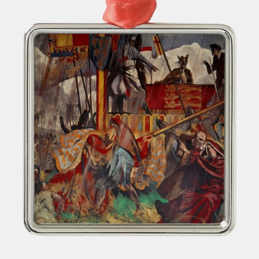 Unterzeichnen der Magna Carta, 1215 Silbernes Ornament (Vorne)