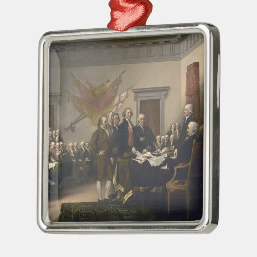 Unterzeichnen der Unabhängigkeitserklärung, am 4. Silbernes Ornament (Links)