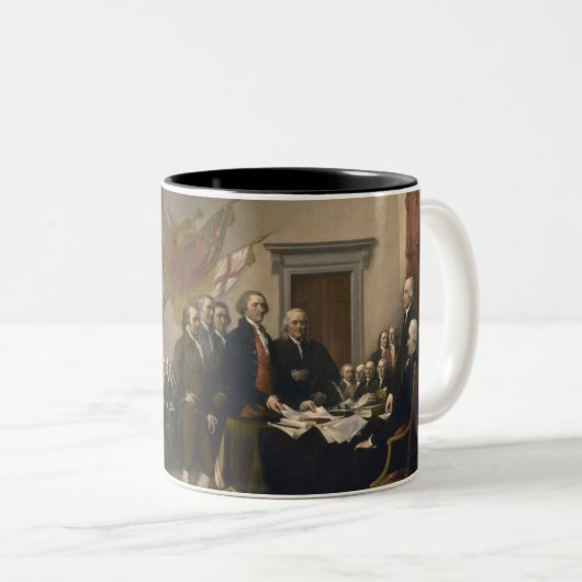Unterzeichnen der Unabhängigkeitserklärung, am 4. Zweifarbige Tasse (VorderseiteRechts)
