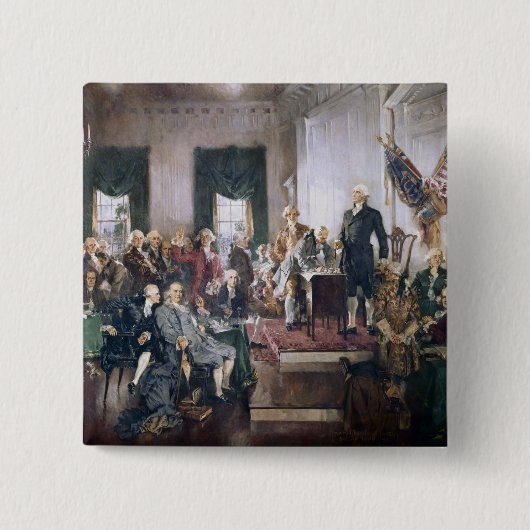 Unterzeichnen der US-Konstitution durch Christy Button (Vorderseite)