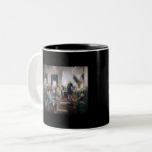 Unterzeichnen der US-Konstitution durch Christy Zweifarbige Tasse (Vorderseite Links)