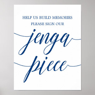 Unterzeichnen Sie unsere Jenga Wedding Sign Navy B Poster