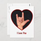 UNTERZEICHNEN SPRACHE I LIEBE SIE HERZEN, HAND POSTKARTE (Vorne/Hinten)