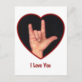 UNTERZEICHNEN SPRACHE I LIEBE SIE HERZEN, HAND POSTKARTE (Vorderseite)