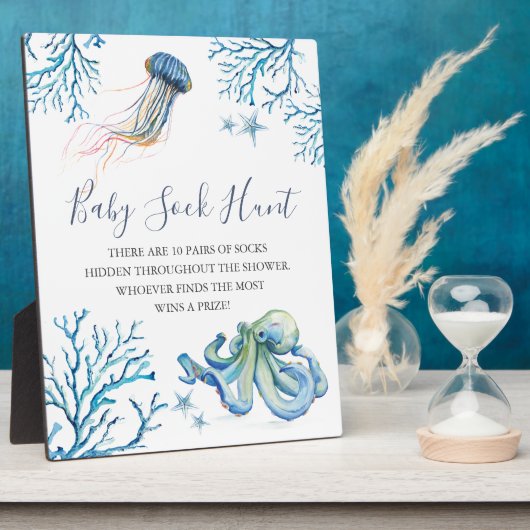 Unterzeichnen von Sea Baby Shower Games Fotoplatte (Seite)