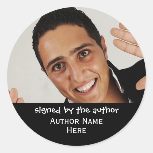 Unterzeichnet durch das Autorenbuch Foto Runder Aufkleber (Vorderseite)