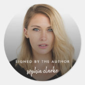 Unterzeichnet durch den Autor | Foto Moderne Buchs Runder Aufkleber (Vorderseite)