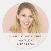 Unterzeichnet durch den Autor | Foto Moderne Buchs Runder Aufkleber (Vorderseite)