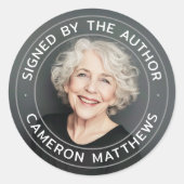 Unterzeichnet durch den Autor volles Foto modern Runder Aufkleber (Vorderseite)