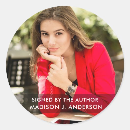 Unterzeichnet durch den Autor Writer Foto Round B  Runder Aufkleber (Vorderseite)