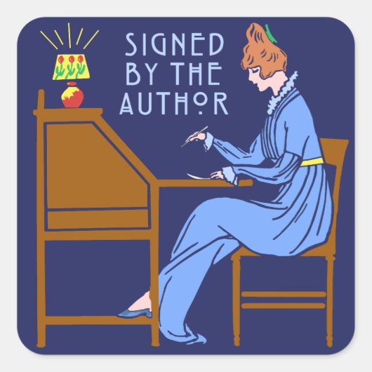 Unterzeichnet von der Autorin Buch Signing Lady in Quadratischer Aufkleber (Vorderseite)