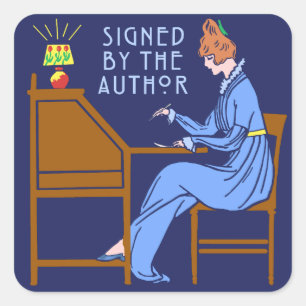 Unterzeichnet von der Autorin Buch Signing Lady in Quadratischer Aufkleber