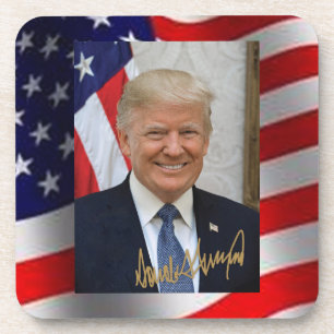 UNTERZEICHNET VON PRÄSIDENT TRUMP GETRÄNKEUNTERSETZER
