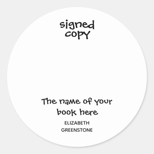 Unterzeichnete Autor-Kopie Runder Aufkleber (Vorderseite)