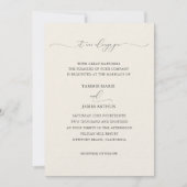 Unterzeichnete Elegance Wedding Einladung Cream (Vorderseite)