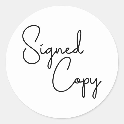 Unterzeichnete Kopie des Niedlichen und weißen Her Runder Aufkleber (Vorderseite)