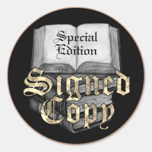 Unterzeichnete Kopie Schwarz und Gold Runder Aufkleber