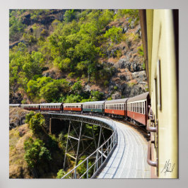 Unterzeichneter Dampfzug in Cairns, Australien Poster