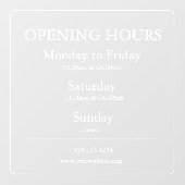 Unterzeichnung der Geschäftsöffnungszeiten | Fenst Fensteraufkleber (Blatt)