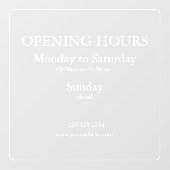 Unterzeichnung der Geschäftsöffnungszeiten | Fenst Fensteraufkleber (Blatt)