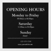 Unterzeichnung der Geschäftsöffnungszeiten | Fenst Fensteraufkleber (Blatt)