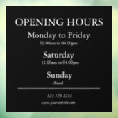 Unterzeichnung der Geschäftsöffnungszeiten | Fenst Fensteraufkleber (Blatt 3)