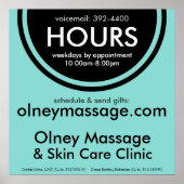 Unterzeichnung der Geschäftszeiten für kleine Unte Poster (Vorne)