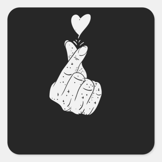 Unterzeichnung der koreanischen Liebe Quadratischer Aufkleber (Vorderseite)