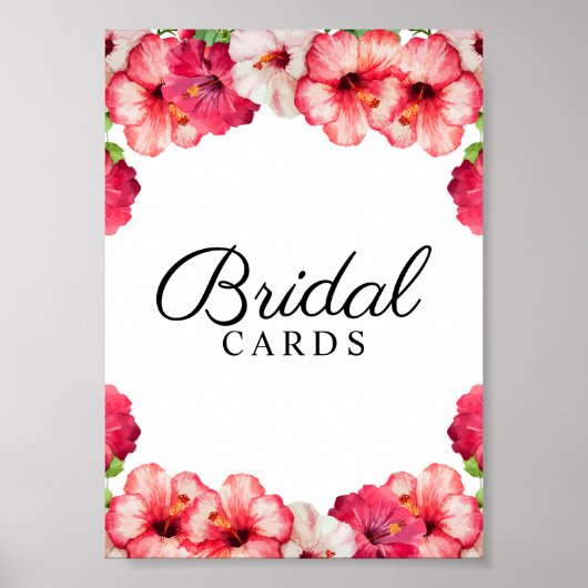 Unterzeichnung der Tropical Floral Bridal Card Poster (Vorne)