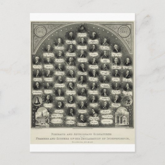 Unterzeichnung der Unabhängigkeitserklärung Postkarte (Vorderseite)