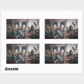 Unterzeichnung der US-Verfassung durch Christy Rechteckiger Aufkleber (Blatt)