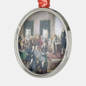 Unterzeichnung der Verfassung durch Howard C. Chri Silbernes Ornament (Links)