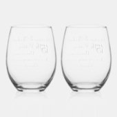 Unterzeichnung des 15. Crystal Wedding Anniversary Weinglas Ohne Stiel (Rückseite)