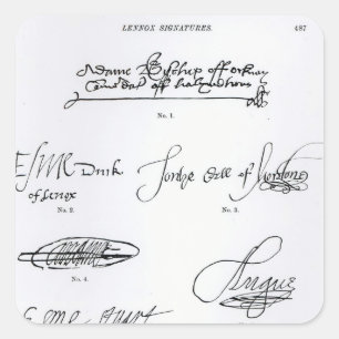 Unterzeichnung des 16. und 17. Jahrhunderts Quadratischer Aufkleber