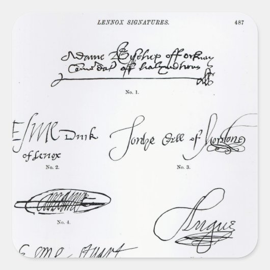Unterzeichnung des 16. und 17. Jahrhunderts Quadratischer Aufkleber (Vorderseite)