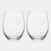 Unterzeichnung des 65. Blauen Hochzeitssapres Weinglas Ohne Stiel (Rückseite)