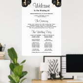 Unterzeichnung des Black & Gold Floral Wedding Pro Poster (Heimbüro)