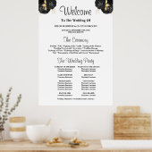 Unterzeichnung des Black & Gold Floral Wedding Pro Poster (Küche)