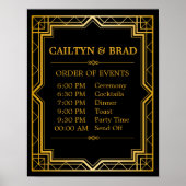 Unterzeichnung des Hochzeitplans | Gatsby Art Deco Poster (Vorne)